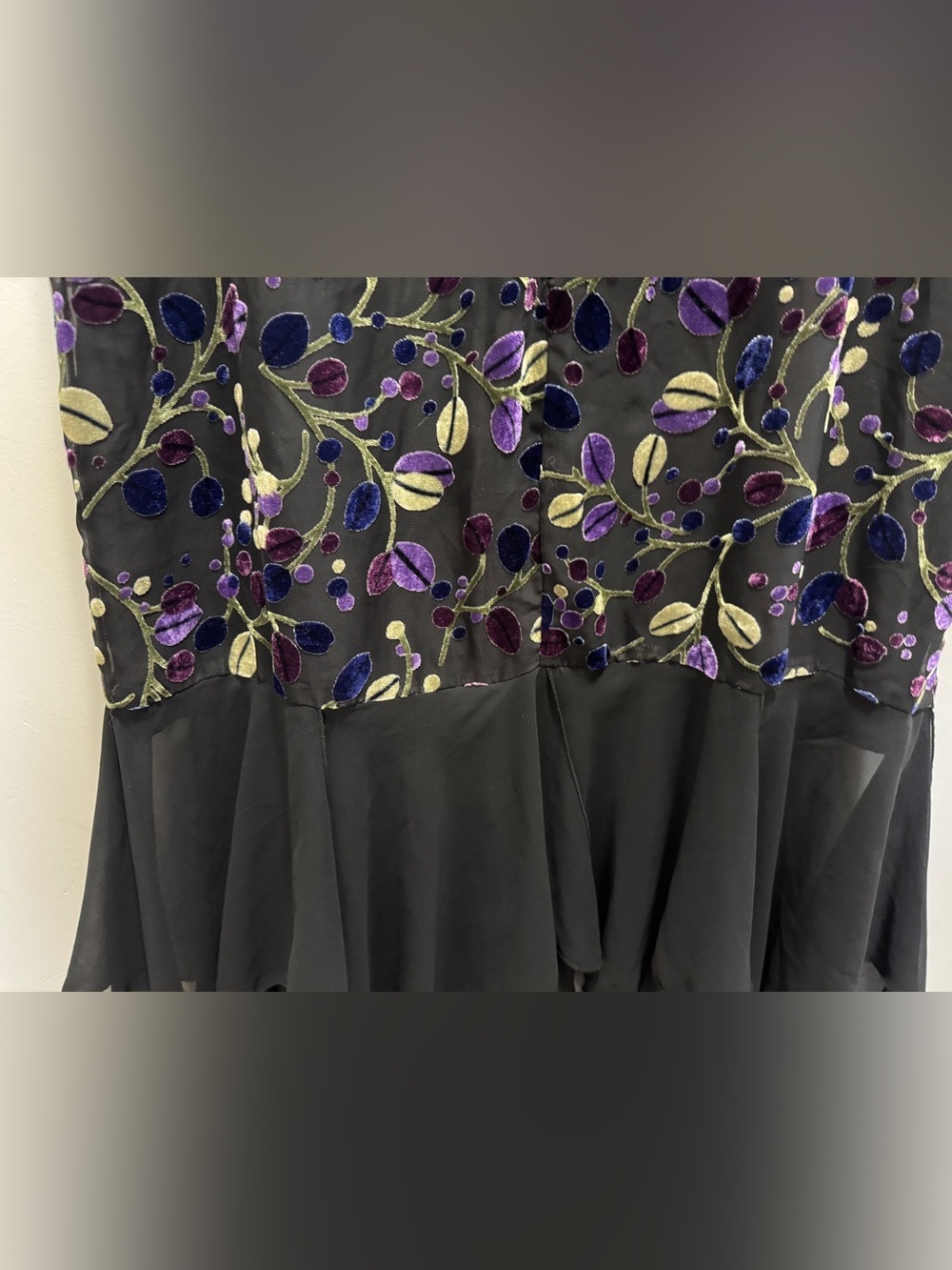 Addition Elle Vintage Black Burnout Velvet Floral Maxi Dress Size 18 Evening Y2K - Picture 10 of 13